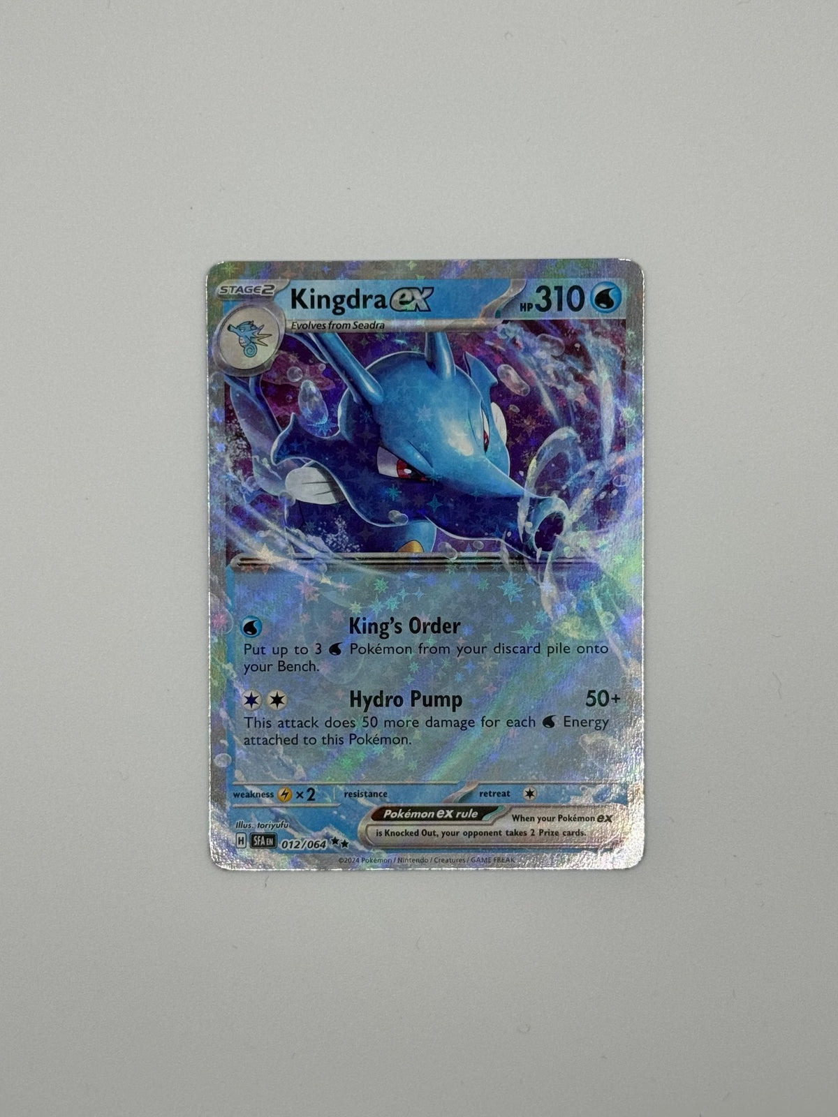 Kingdra EX Full-Art Secret Rare Pokémon-Karte mit blauem Drachen im Artwork