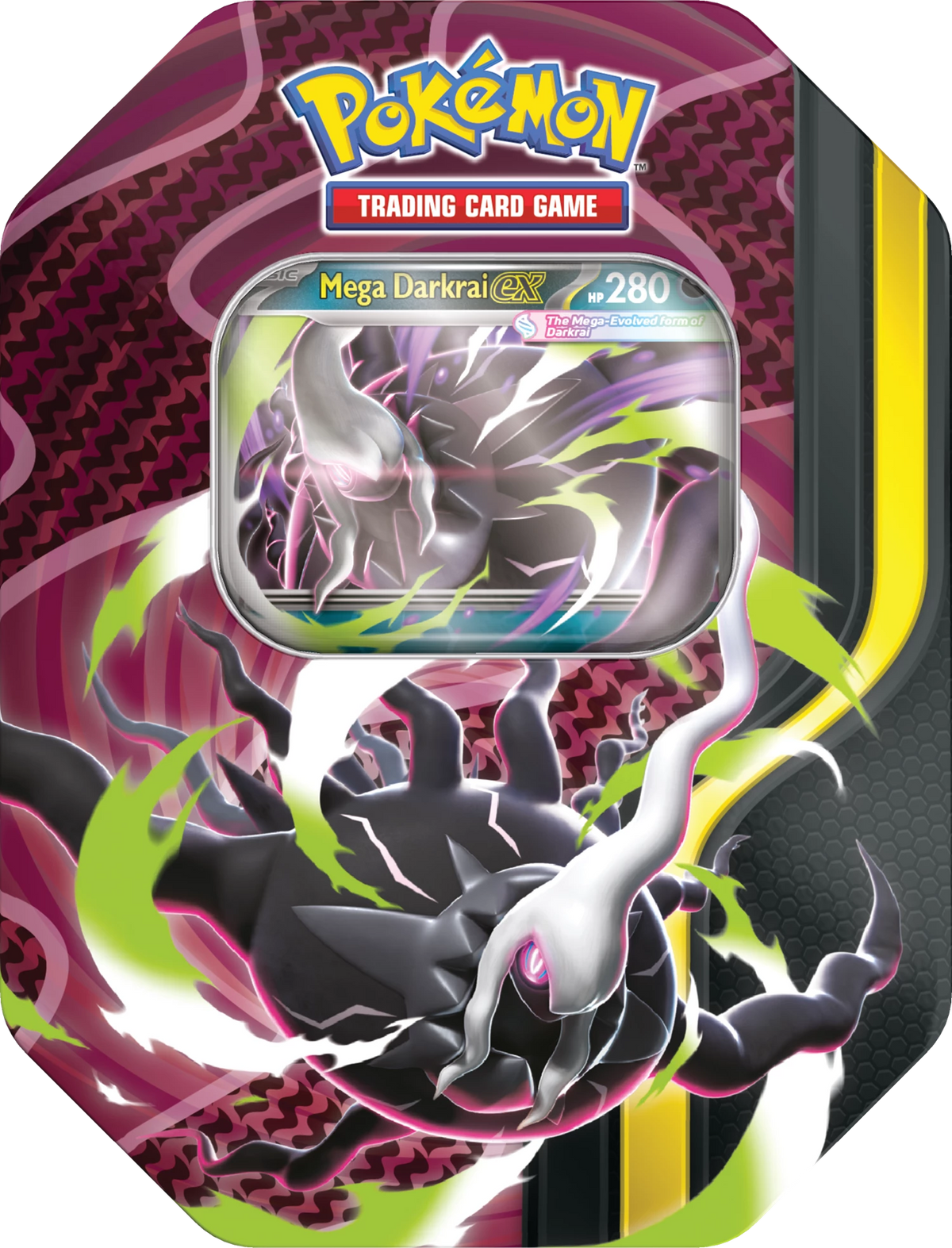 Pokémon Mega Darkrai ex Karten-Tin mit Spielkarte-Illustration