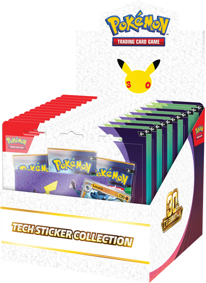 Tech-Stickerkollektion-Box mit 30-Jubiläumsbadge und Kartenpackungen