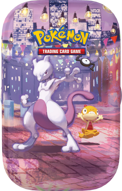 Pokémon Mini-Dose mit weißem Pokémon und kleinem Pokémon in der Gasse