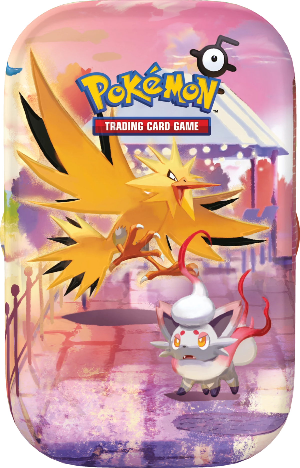 Pokémon-Minidose Trading Card Game mit goldenem Stern-Pokémon und rosafarbenem Mäuse-Pokémon