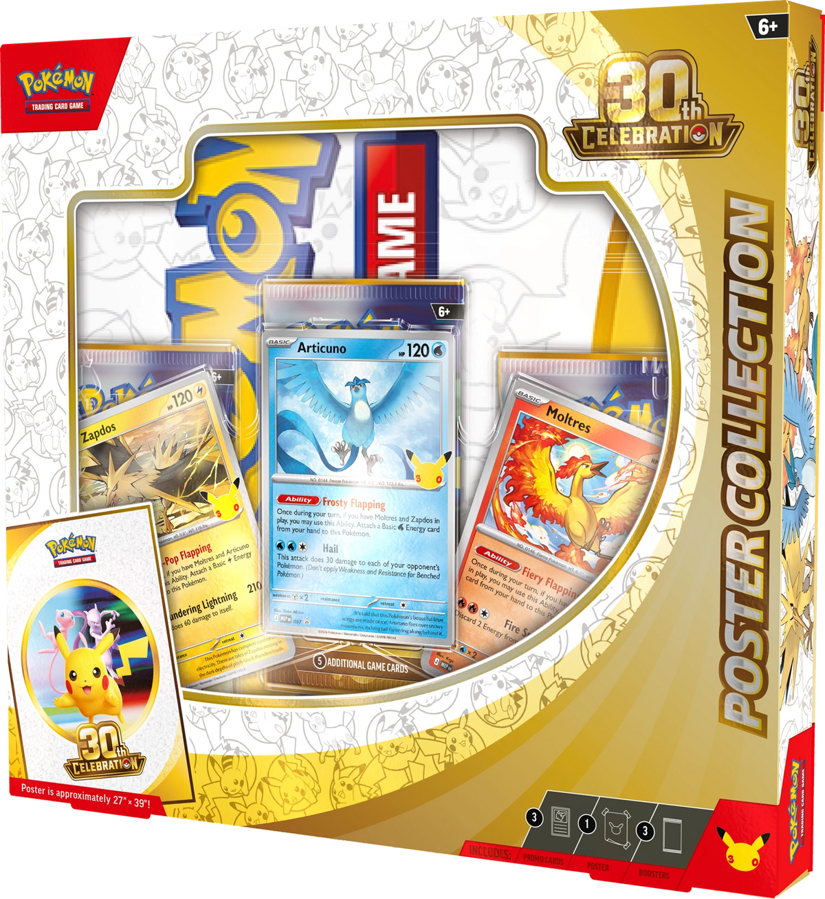 Pokémon Poster-Collection Sammelbox mit Sichtfenster und Kartendarstellungen, 30th