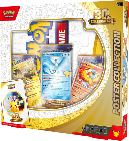 Pokémon Poster-Collection Sammelbox mit Sichtfenster und Kartendarstellungen, 30th