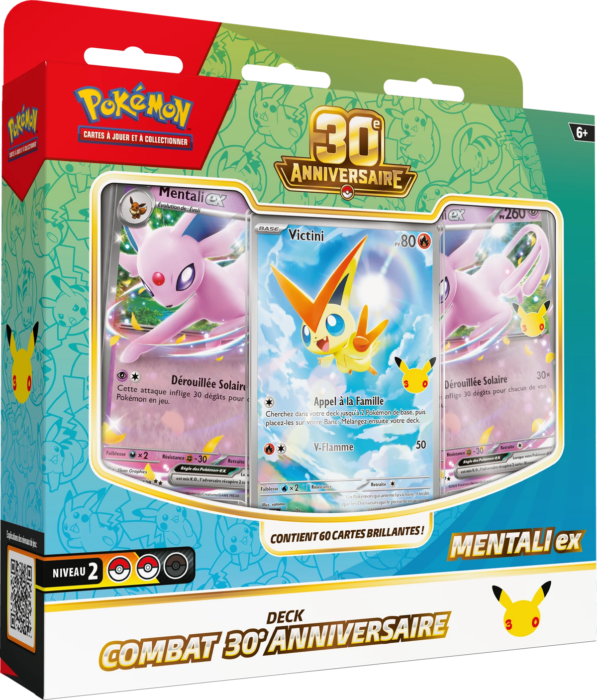 Pokémon 30th-Feier Kampfdeck-Box, Mentaliex-Ex-Display mit 30-Jahre-Logo