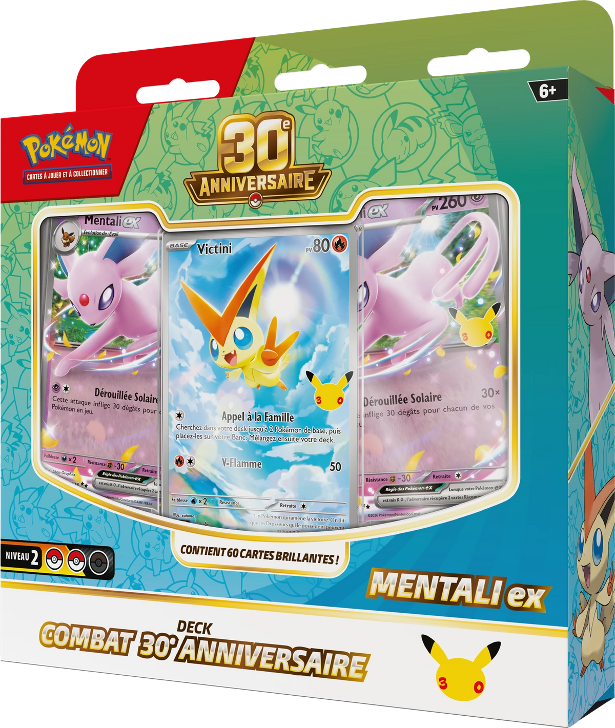 Pokémon 30th-Feier Kampfdeck-Box mit Mentaliex-Ex Karten