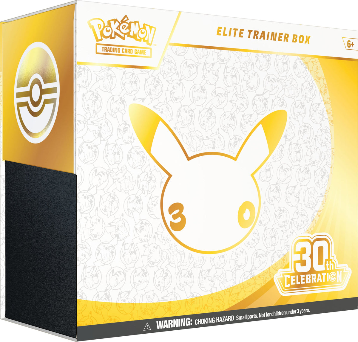 Pokémon Elite Trainer Box 30th Celebration, Vorderseite mit Pikachu-Emblem