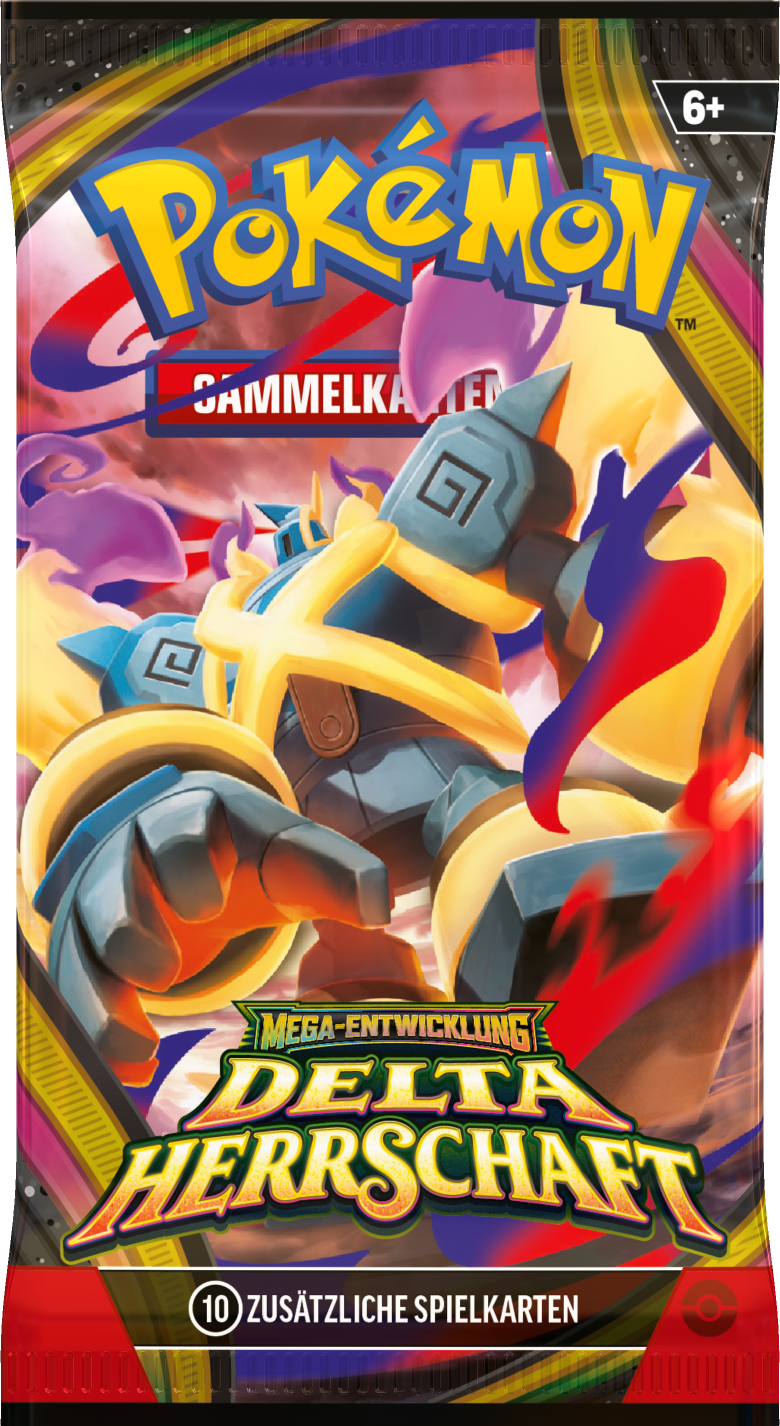 Pokémon Delta Herrschaft Booster-Display (6+) mit gelb-orangefarbenem Mega-Pokémon
